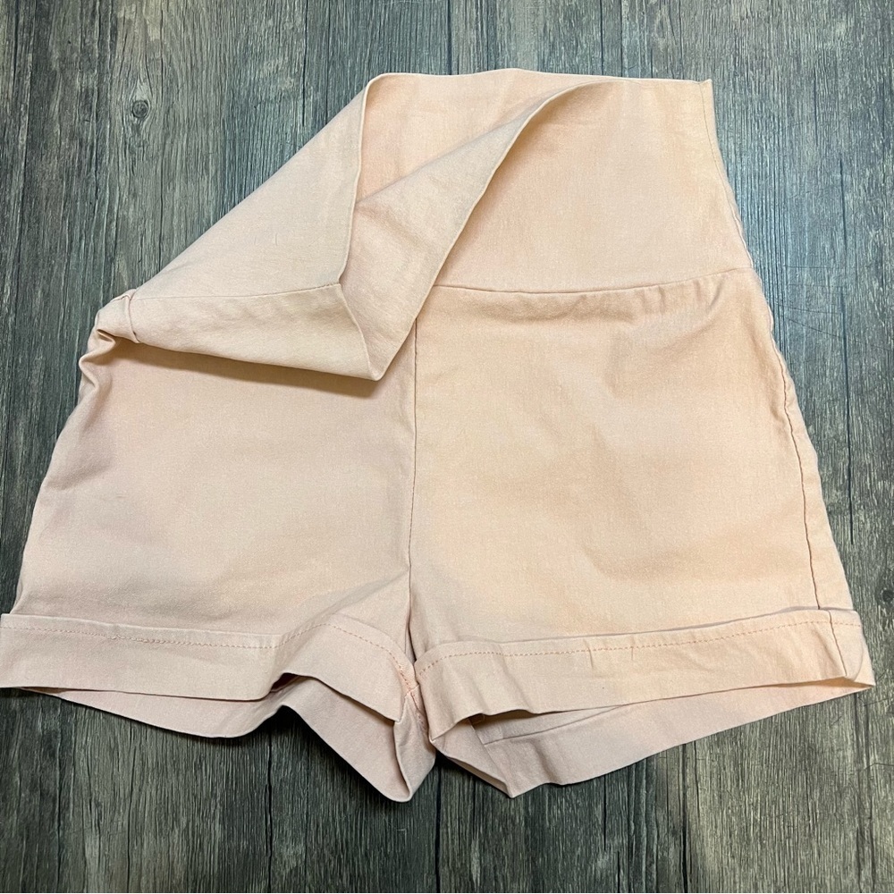 Women’s Light Pink High Waist Stretchy Short Shorts One Size